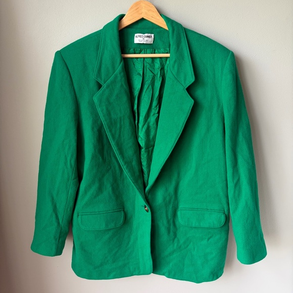Alfred Dunner Jackets & Blazers - Vintage Alfred Dunner Women’s Wool Blazer Green Size 16